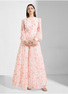 True Decadence Floral Puff Sleeve Maxi Dress  - Image 4
