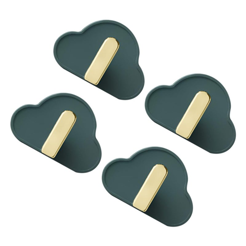 Cloud Shape L Shape Wall Hooks 4pcs Set Adhesive Plastic Hooks For Clothes Hat Key - Image 2
