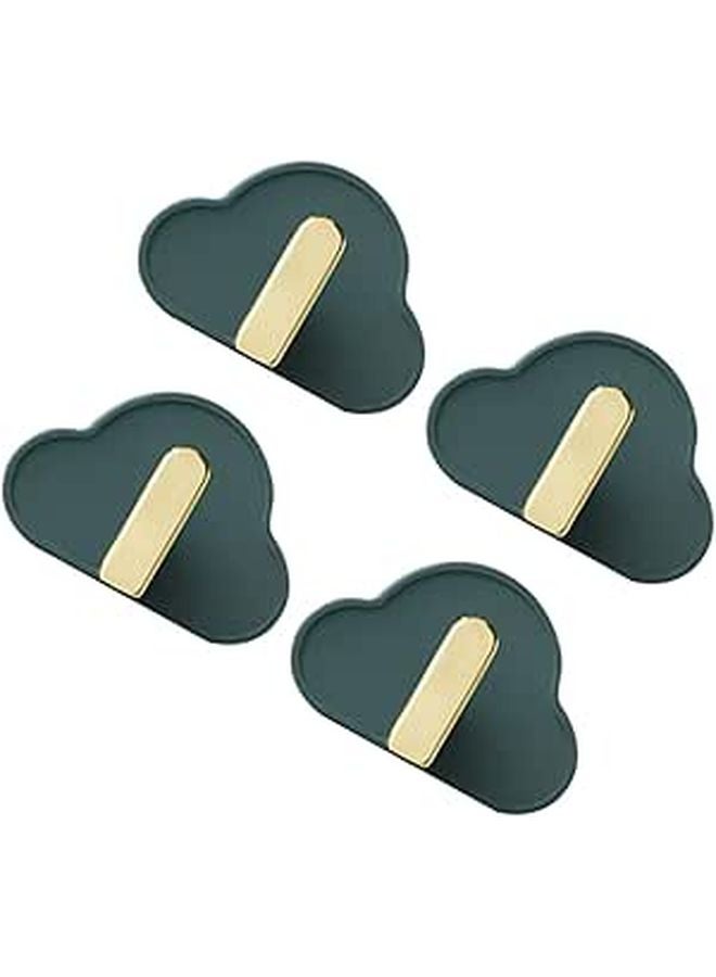 Cloud Shape L Shape Wall Hooks 4pcs Set Adhesive Plastic Hooks For Clothes Hat Key - Image 1