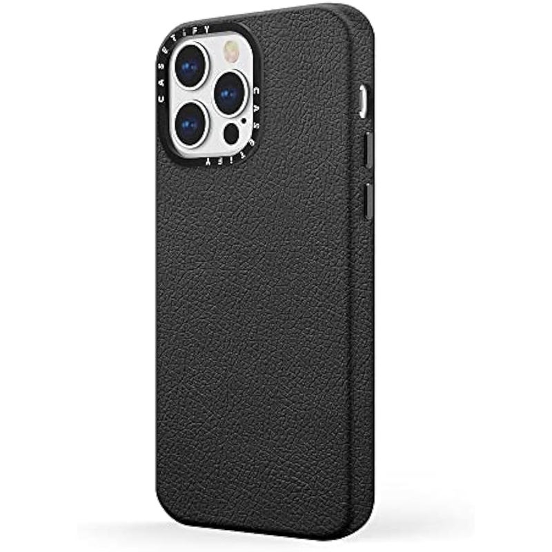 Casetify Leather Case Compatible with Magsafe for iPhone 13 Pro - Jet Black - Image 2