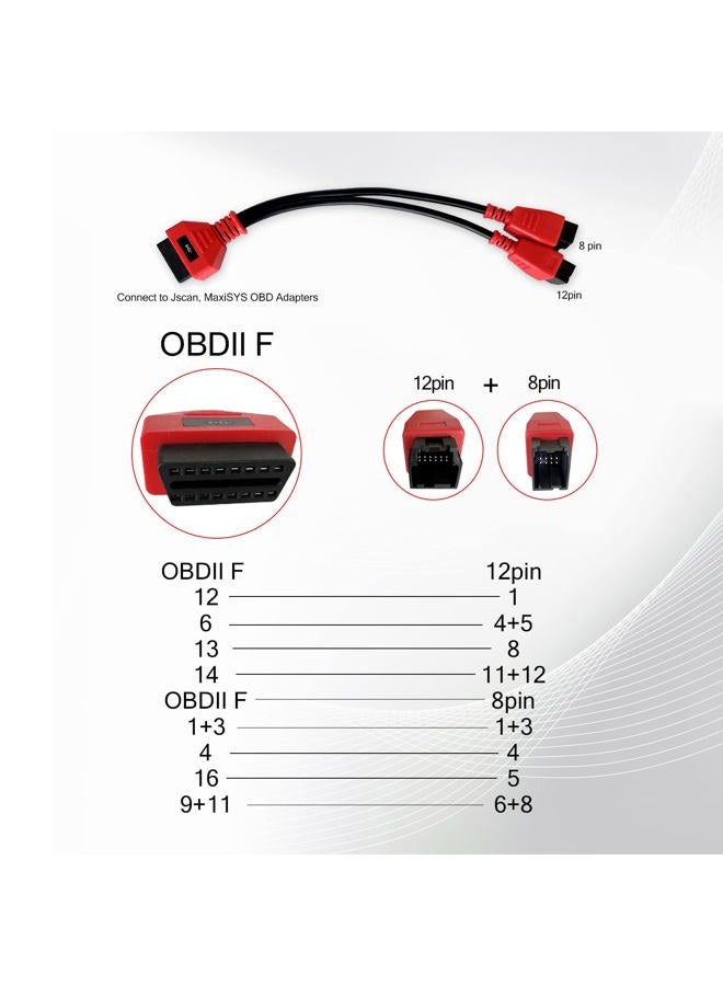 PARANNIC OBD2 Cable Adaptor for Chrysler 12+8 Programming Cable Connector for Autel DS808 Maxisys for Autel MS905 MS906 MS906BT MS906S MS908 MS908S Pro Maxisys ELITE - Image 2