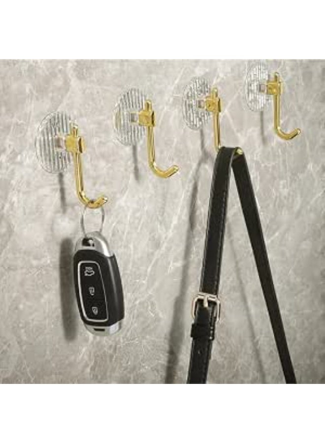 4 Pieces Self Adhesive Wall Hooks Heavy Duty Transparent Towel Hooks Waterproof Seamless Hanging Hooks For Kitchen Bathroom Bedroom Office Keys Towels Bags Robes Home Organizer Storage - Image 1