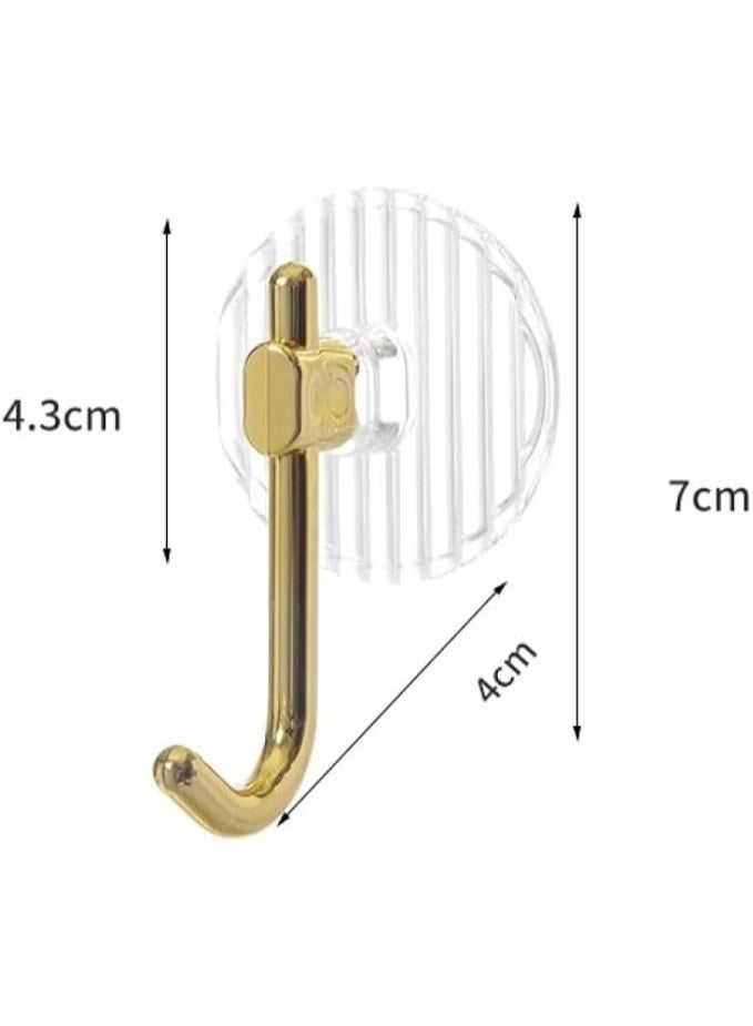 4 Pieces Self Adhesive Wall Hooks Heavy Duty Transparent Towel Hooks Waterproof Seamless Hanging Hooks For Kitchen Bathroom Bedroom Office Keys Towels Bags Robes Home Organizer Storage - Image 4