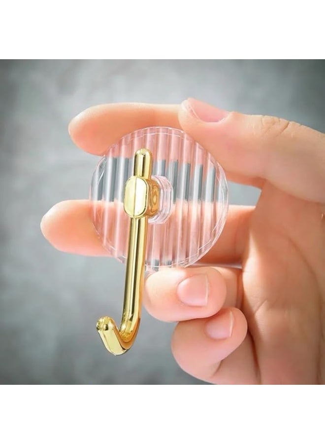 4 Pieces Self Adhesive Wall Hooks Heavy Duty Transparent Towel Hooks Waterproof Seamless Hanging Hooks For Kitchen Bathroom Bedroom Office Keys Towels Bags Robes Home Organizer Storage - Image 2