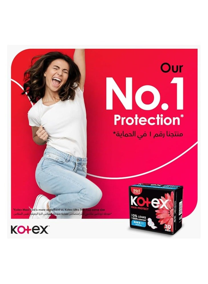 Kotex Maxi Protect Thick Pads, Normal Size Sanitary Pads with Wings, 50 Sanitary Pads - Image 2