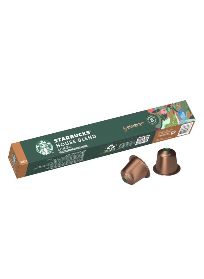 Starbucks Starbucks House Blend Lungo Roasted Ground Coffee Capsule By Nespresso With Intensity 8- 10pcs 
