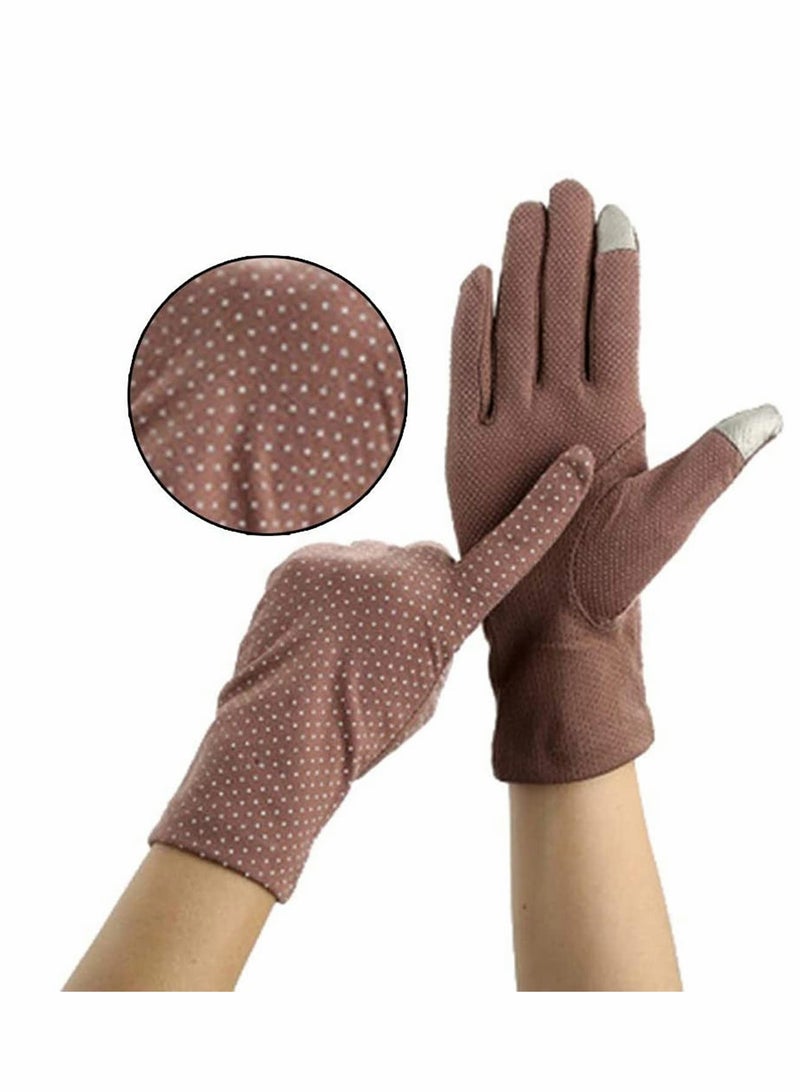 Women's Summer Cycling Gloves, Anti-Skid Thin Cotton Sunscreen Gloves for Driving - UV Protection - Image 3