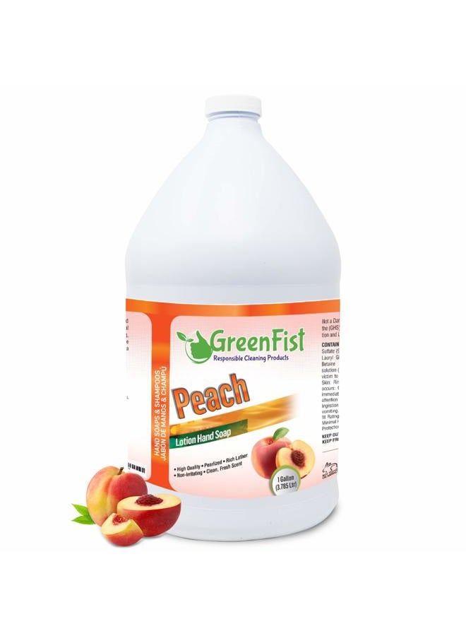 GreenFist Peach Scented Hand Soap [ Liquid Gel Refill ] Softer Hands Made in USA, 128 Ounce (1 Gallon) - Image 1