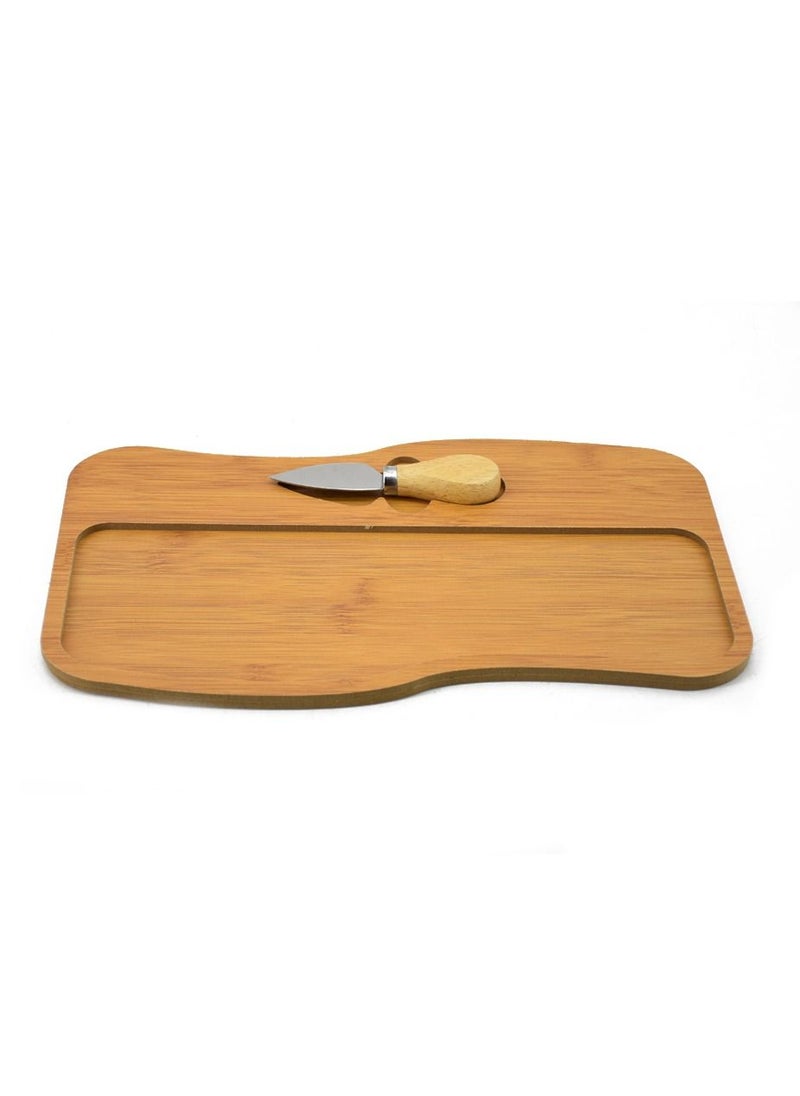 Generic - Serving Plate With  Knife Brown 33x18cm - Image 1