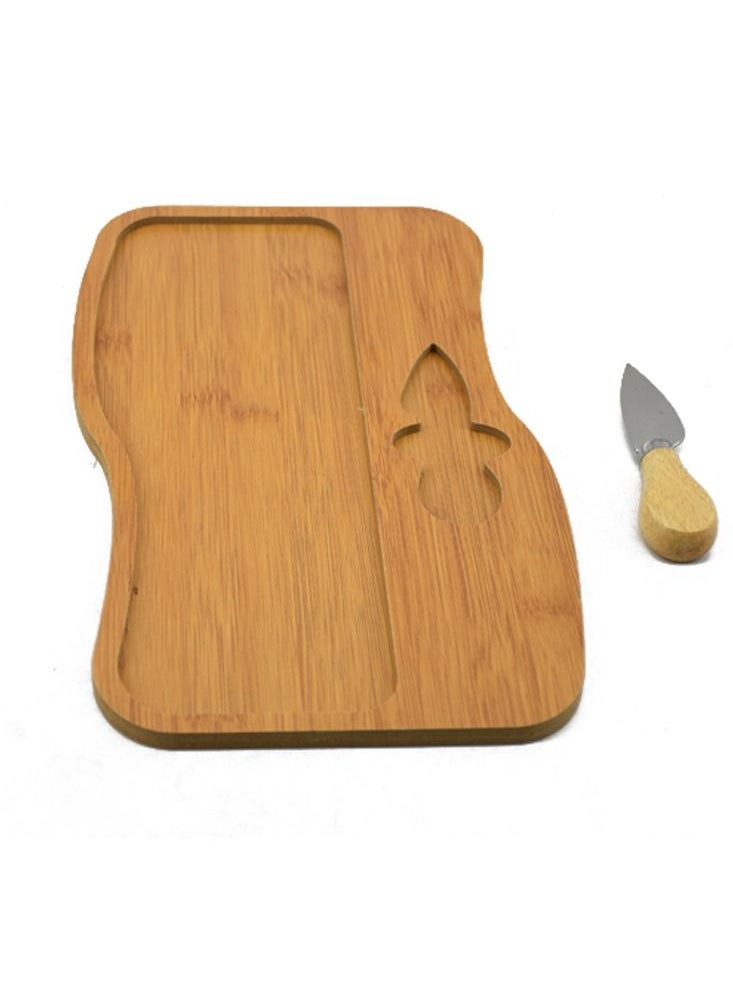 Generic - Serving Plate With  Knife Brown 33x18cm - Image 1