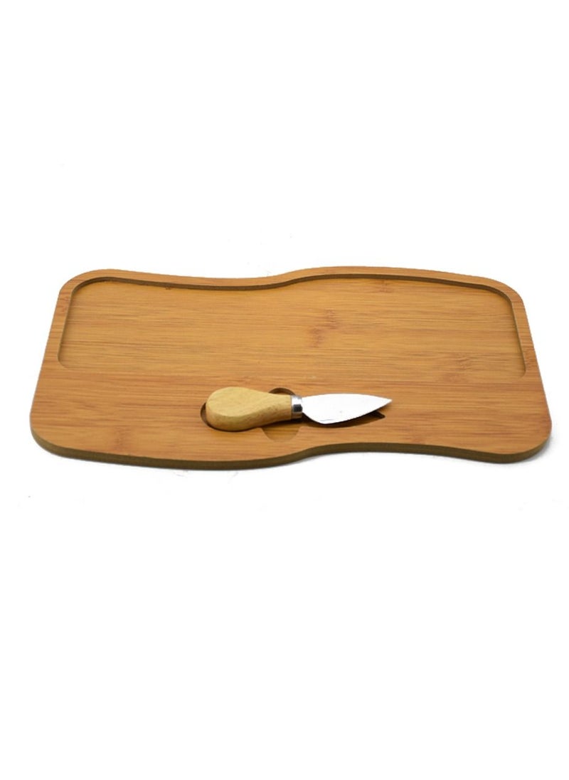 Generic - Serving Plate With  Knife Brown 33x18cm - Image 1