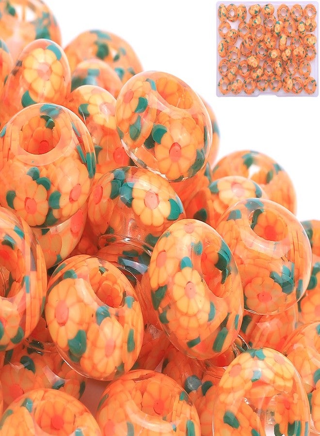 AIPRIDY Girls' Lucky Beads Lover Amber Beads, Big Hole Spacer Beads European Craft Beads for DIY Charms Bracelet Jewelry Making (Sun) - Image 1