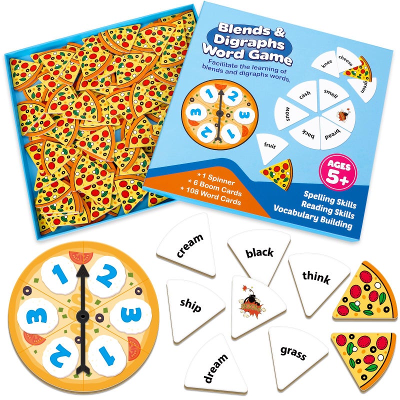 Kasfalci Blends Word Games Phonics Flash Cards Speech Therapy Toys for Toddlers Kindergarten Preschool Learning Activities - Image 3