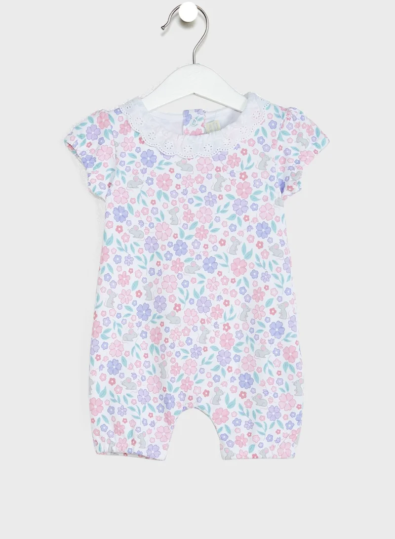 JoJo Maman Bebe Kids 2 Pack Pretty Collar Romper