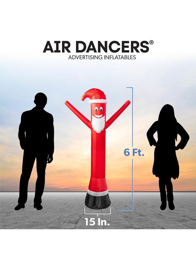 LookOurWay LookOurWay Holiday Lawn Advertising Inflatable  6 Feet Tall Santa Disguise Air Dancer Inflatable for Christmas Holiday Promotion Builtin LED Lights and Blower Included  Santa Disguise Air Dancer  - Image 3