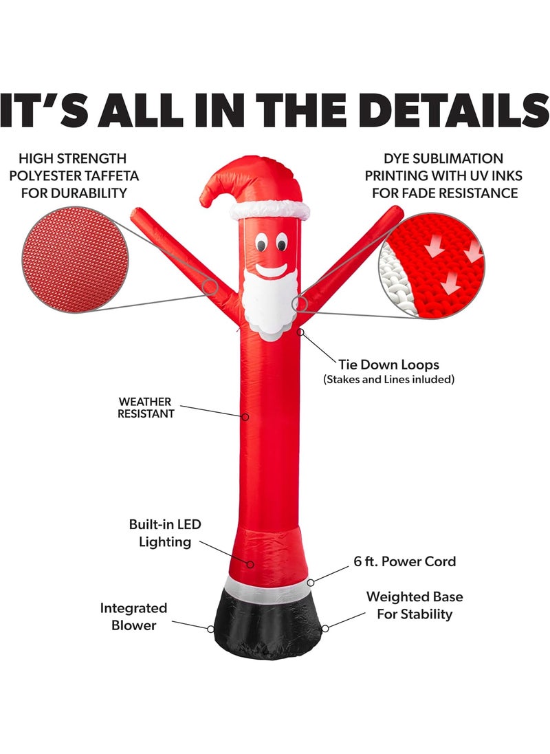 LookOurWay LookOurWay Holiday Lawn Advertising Inflatable  6 Feet Tall Santa Disguise Air Dancer Inflatable for Christmas Holiday Promotion Builtin LED Lights and Blower Included  Santa Disguise Air Dancer  - Image 2