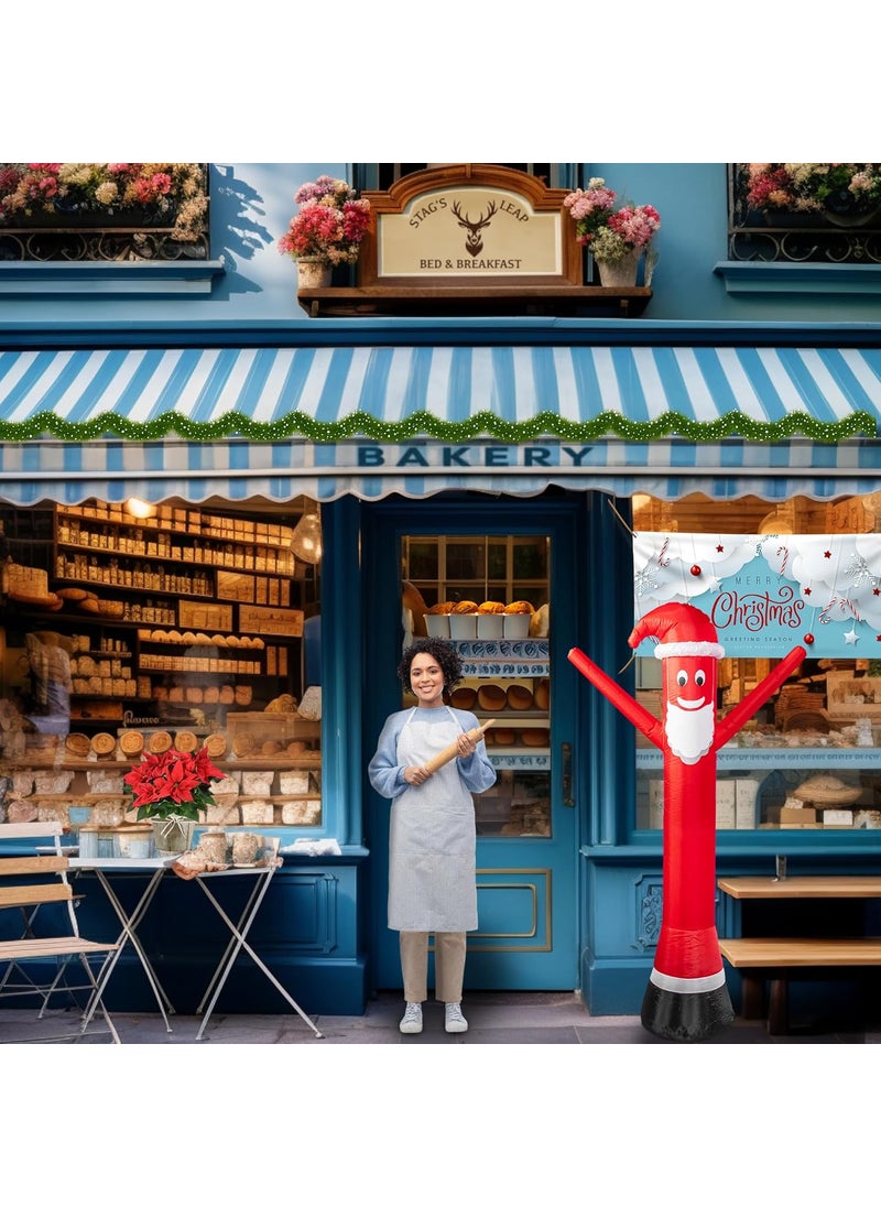 LookOurWay LookOurWay Holiday Lawn Advertising Inflatable  6 Feet Tall Santa Disguise Air Dancer Inflatable for Christmas Holiday Promotion Builtin LED Lights and Blower Included  Santa Disguise Air Dancer  - Image 4