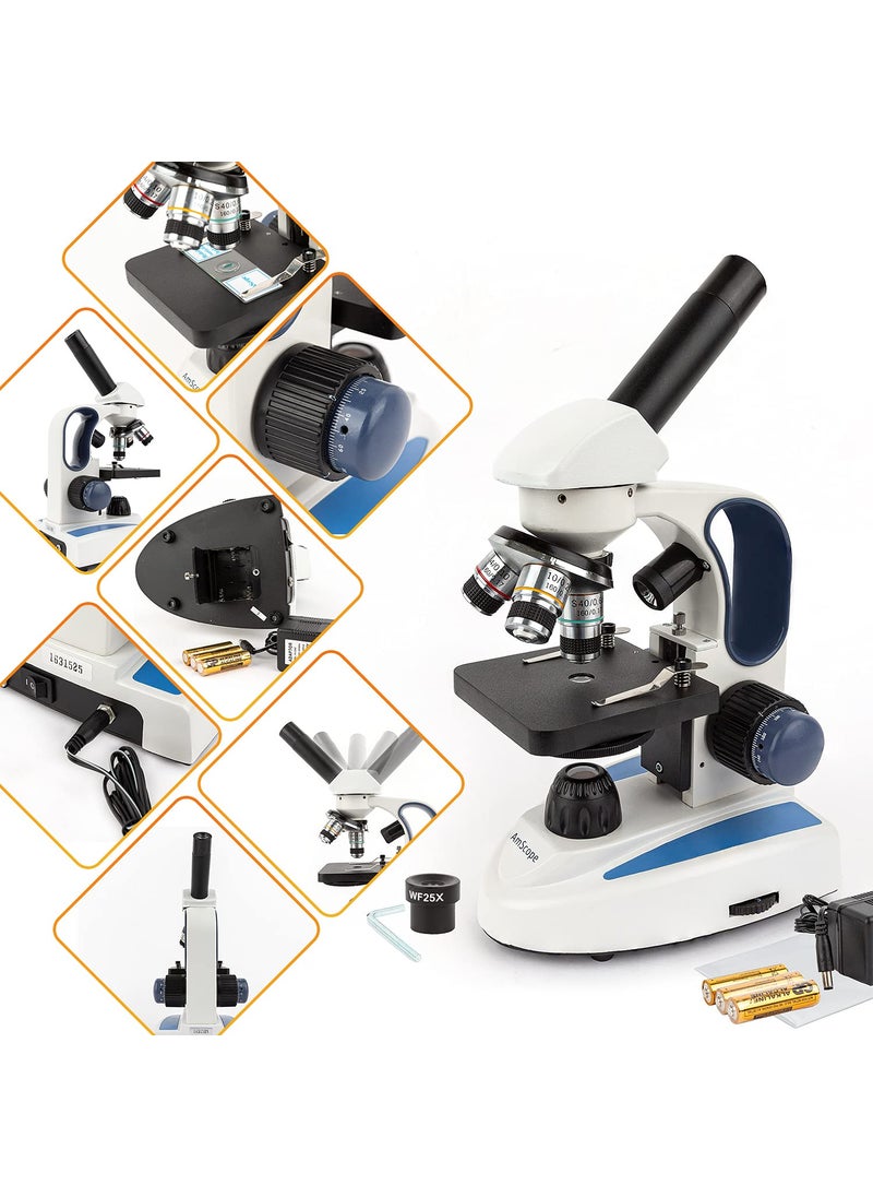 AmScope AmScope 40X1000X Biology Science Metal Glass Student Microscope with 3MP Digital Camera  - Image 5