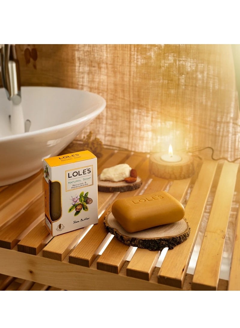 LOLE'S Luxury Pure Natural Soap, Shea Butter Beauty Bar, Detox & Deep Cleansing Face and Body Care - Vitamin E, SLS-Free, Crisp & Fresh Touch, 100% Vegetable, No Animal Fat 150g - Image 3