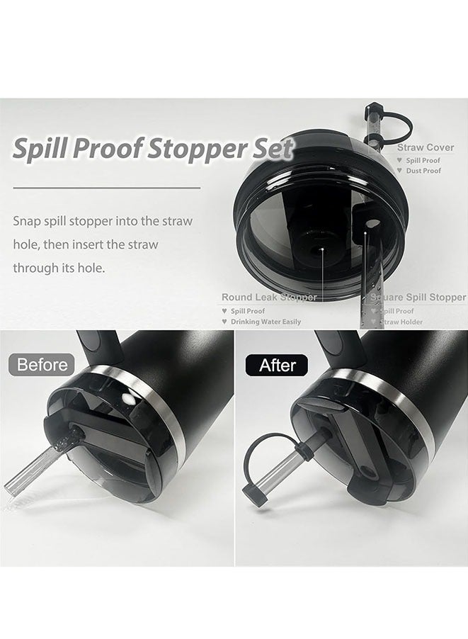 Muyixin Stanley Cup Accessories Set for 30oz-40oz Tumbler, Including 4 Straw Lid caps, 2 Square Spill Plugs, 2 Round Cup Lid Spill Plugs and 1 Silicone Sleeves  - Image 3