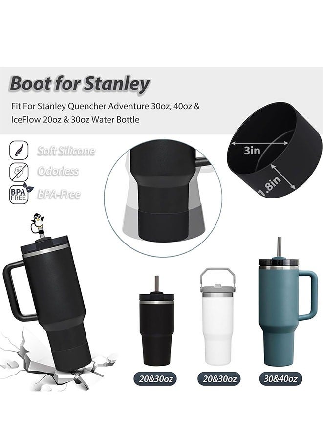 Muyixin Stanley Cup Accessories Set for 30oz-40oz Tumbler, Including 4 Straw Lid caps, 2 Square Spill Plugs, 2 Round Cup Lid Spill Plugs and 1 Silicone Sleeves  - Image 4