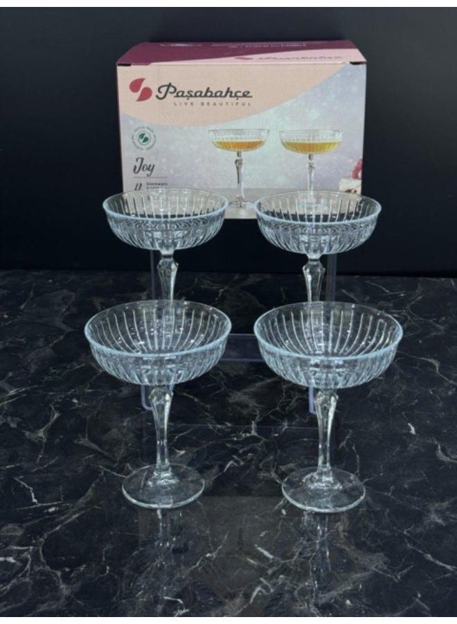 Paşabahçe كؤوس باساباهتشي جوي 245 مل – مجموعة كؤوس نبيذ أنيقة مكونة من 4 قطع - Image 1
