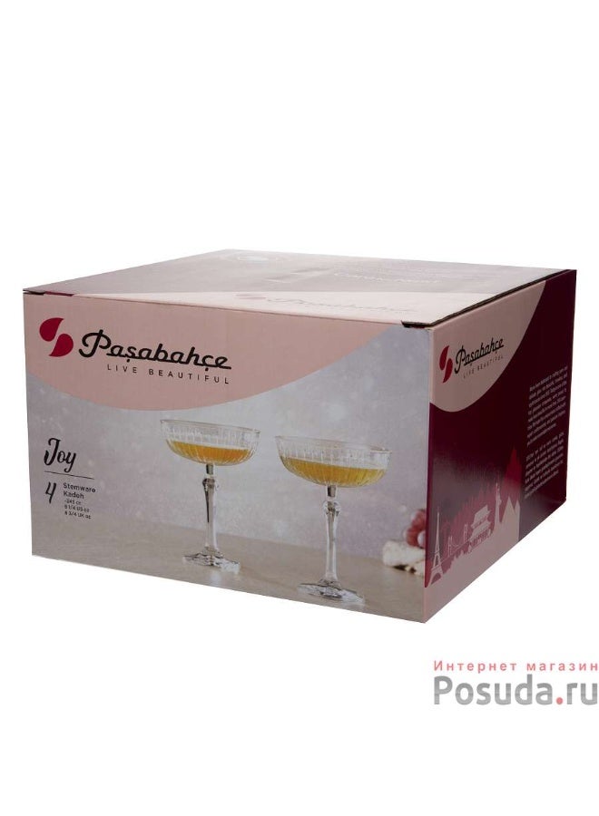 Paşabahçe كؤوس باساباهتشي جوي 245 مل – مجموعة كؤوس نبيذ أنيقة مكونة من 4 قطع - Image 2