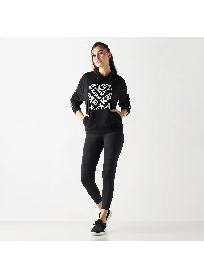 Kappa Kappa Logo Tape Detail Hoodie with Long Sleeves