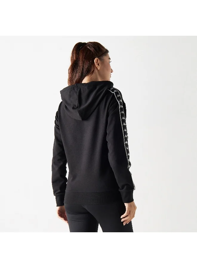 Kappa Kappa Logo Tape Detail Hoodie with Long Sleeves