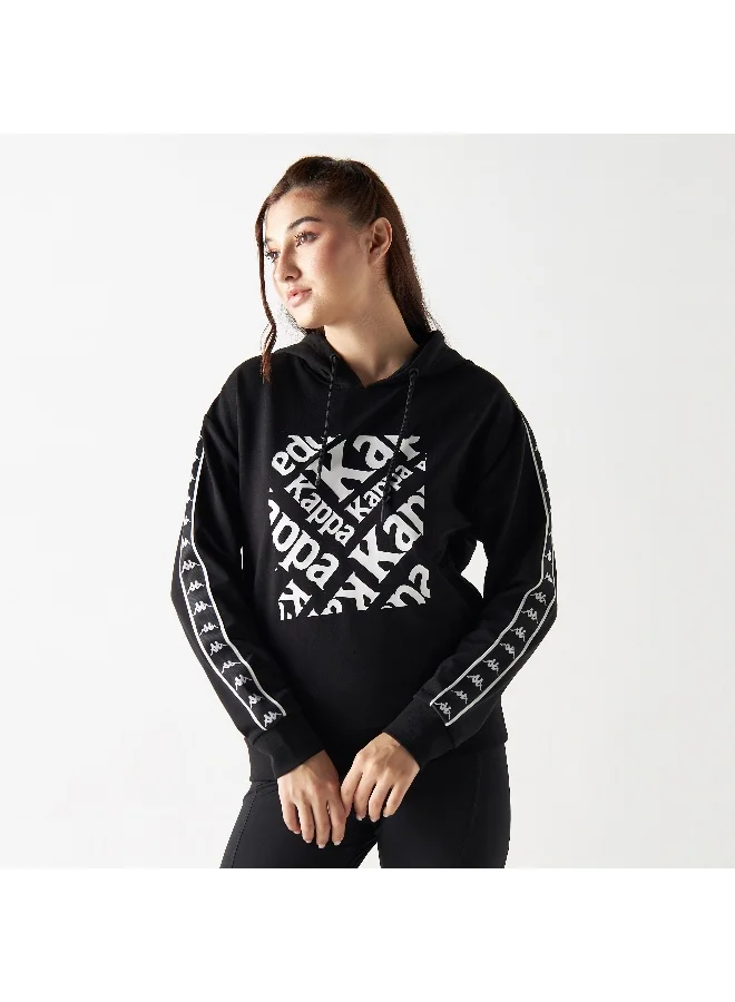 Kappa Kappa Logo Tape Detail Hoodie with Long Sleeves