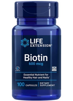 Life Extension Biotin 600mcg 100 Capsules  - Image 1