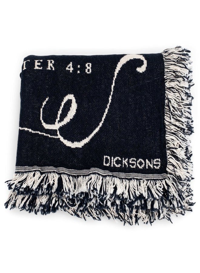 Dicksons Mr. and Mrs. 1 Peter 4:8 Black and White 52 x 68 All Cotton Tapestry Throw Blanket - Image 5