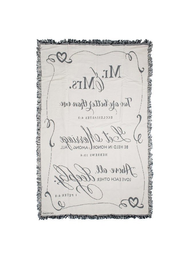 Dicksons Mr. and Mrs. 1 Peter 4:8 Black and White 52 x 68 All Cotton Tapestry Throw Blanket - Image 2