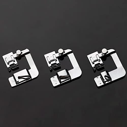 TISEKER 3 Sizes Wide Rolled Hem Pressure Foot Sewing Machine Presser Foot Hemmer Foot Set 1/2 Inch, 3/4 Inch, 1 Inch for Brother Singer and Other Low Shank Sewing Machine - Image 2
