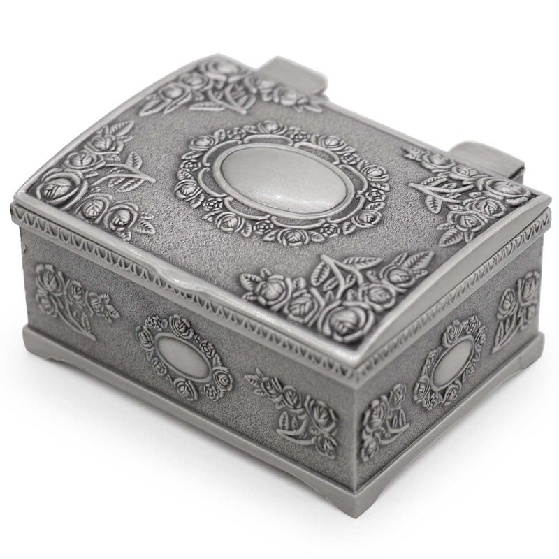 AVESON Small Rectangle Vintage Metal Jewelry Box Trinket Gift Box Chest Ring Case for Girls Ladies Women - Image 1