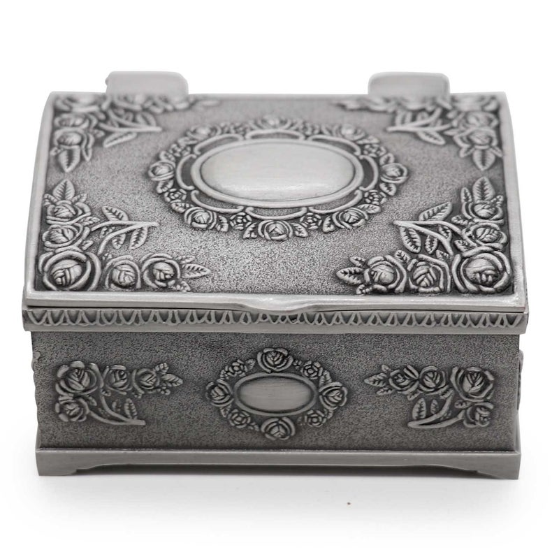 AVESON Small Rectangle Vintage Metal Jewelry Box Trinket Gift Box Chest Ring Case for Girls Ladies Women - Image 2