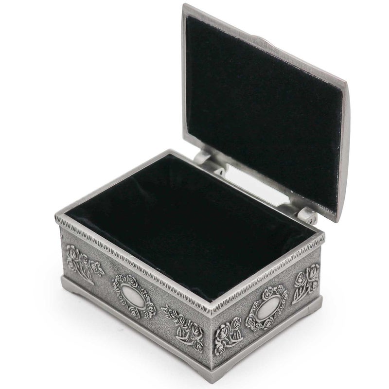 AVESON Small Rectangle Vintage Metal Jewelry Box Trinket Gift Box Chest Ring Case for Girls Ladies Women - Image 5