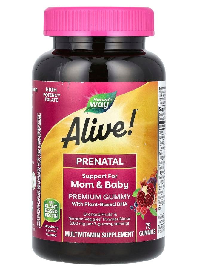 Nature's Alive! Prenatal Premium Gummy Strawberry & Lemon 75 Gummies 