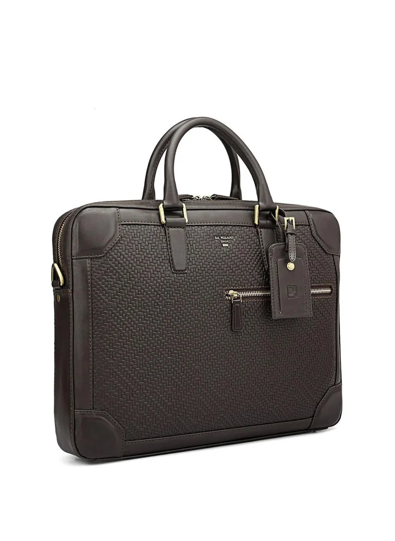دا ميلانو Da Milano Genuine Leather Brown Laptop Bag