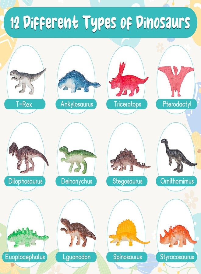 Maliyscent Easter Eggs Filled with Dinosaur Toys Fillers Plastic Surprise Eggs Easter Basket Stuffers Party Favors for Kids Boys Girls Toddlers 12 Pack - Image 3