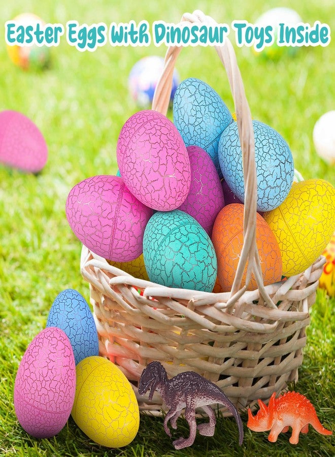 Maliyscent Easter Eggs Filled with Dinosaur Toys Fillers Plastic Surprise Eggs Easter Basket Stuffers Party Favors for Kids Boys Girls Toddlers 12 Pack - Image 2