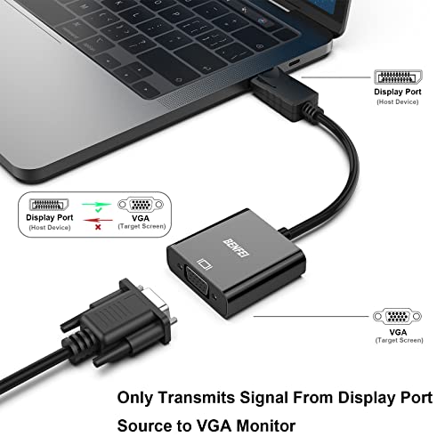 BENFEI DisplayPort to VGA 2 Pack,Gold-Plated Uni-Directional DP Computer to VGA Screen Adapter 1080P (Male to Female) Compatible for Lenovo, Dell, HP, ASUS - Image 2
