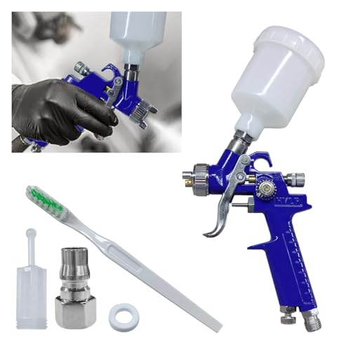 BDZMC Mini HVLP Touch Up Spray Gun with 1 mm Nozzle 125 cc Cup Gravity Feed Air Paint Sprayer Spot Repair Spray Paint Gun for Car Furniture Painting Auto Primer Wall Painting 10 - Image 1