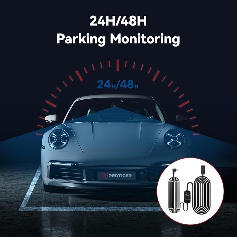 REDTIGER Dash Cam OBD Hardwire Kit Power Cable Type USB C Port,10FT 12V-24V to 5V,for Dash Camera, Low Voltage Protection - Image 2