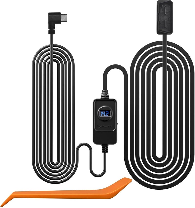 REDTIGER Dash Cam OBD Hardwire Kit Power Cable Type USB C Port,10FT 12V-24V to 5V,for Dash Camera, Low Voltage Protection - Image 1