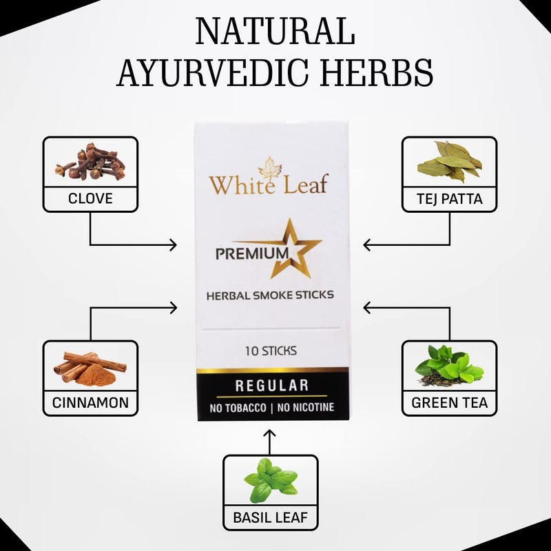 White Leaf White Leaf Ayurvedic  Herbal Cigarette Regular Flavour With Lip Scrub for Smokers Brightening Dark Lips100 Sticks With 20gm lip scrub  - Image 2