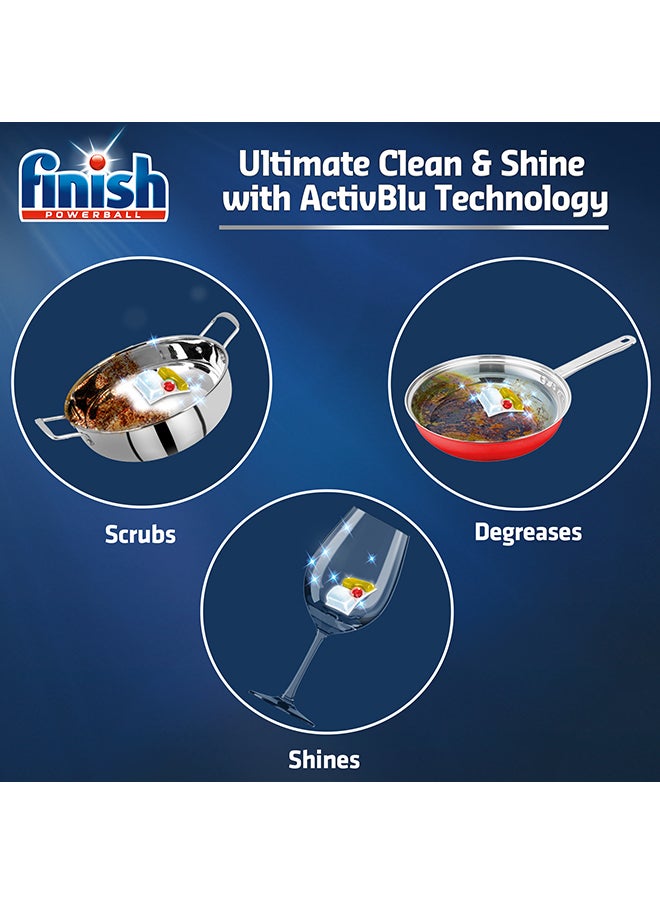 Finish - Lemon Sparkle Powerball Quantum Ultimate Dishwasher Detergent 32 Tablets Pack of 3 - Image 1