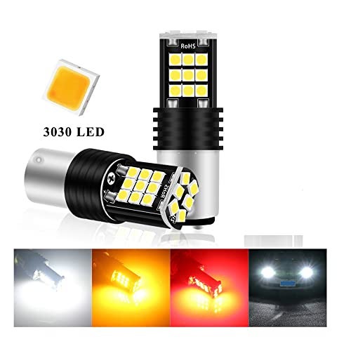 Automaze 1156 BA15S 180 Degree P21W Led Turn Signal Bulb, Front Rear Backup Light, Canbus Error Free, 3030 Chipset 24 SMD (Pack of 2, White) - Image 2