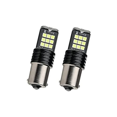 Automaze 1156 BA15S 180 Degree P21W Led Turn Signal Bulb, Front Rear Backup Light, Canbus Error Free, 3030 Chipset 24 SMD (Pack of 2, White) - Image 1