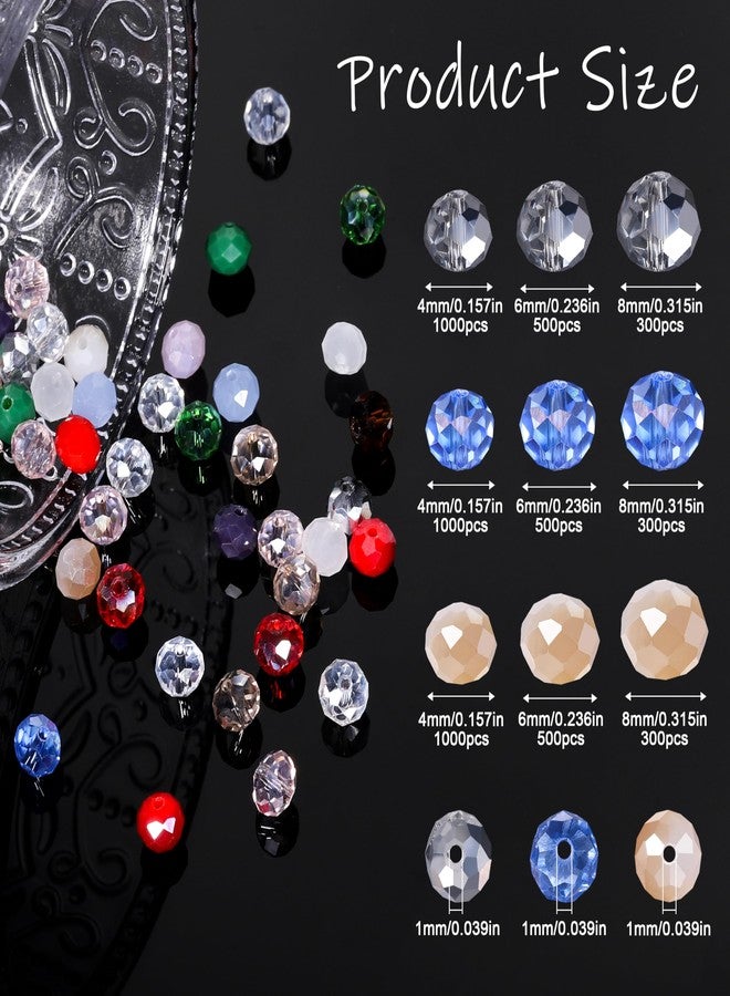 NITOPUPU 1000pcs 4mm Crystal Glass Beads for Jewelry Making Faceted Rondelle Flat Beads for Bracelets Necklace Earrings DIY Crafts (Champagne Crystal AB Bead) - Image 2